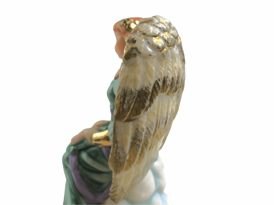 Porcelain Angel Figurine Seated Holding Flowers Classic Collectibles Vintage 8
