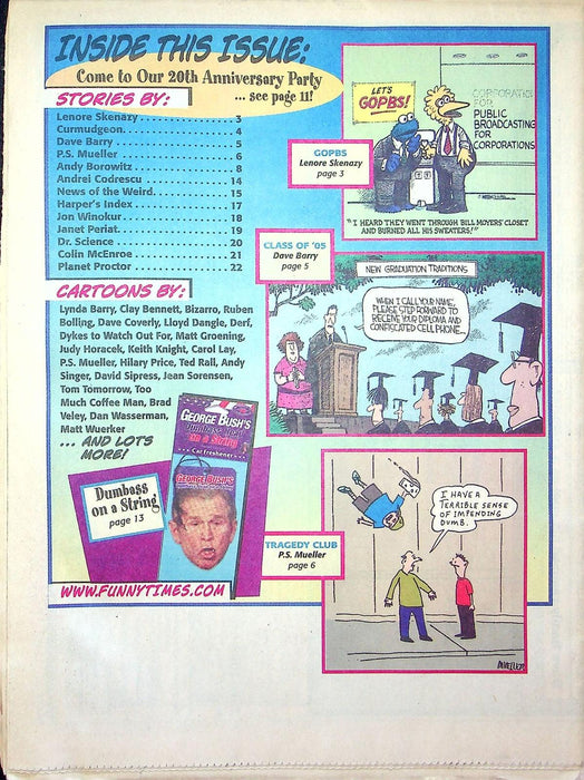 Funny Times Newspaper July 2005 Humor Politics Fun Political Commentary Satire