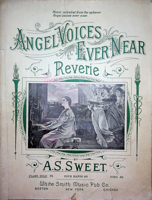 Angel Voices Ever Near Reverie Vintage Sheet Music 1902 AS Sweet Piano Music 1