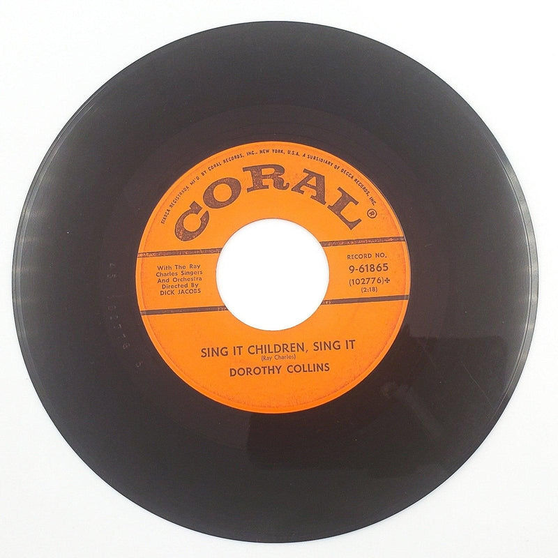 Dorothy Collins Soft Sands 45 RPM Single Record Coral 1957 2