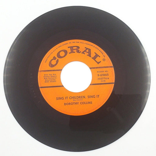 Dorothy Collins Soft Sands 45 RPM Single Record Coral 1957 2