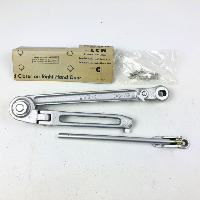 LCN Size C Potbelly Closer Arm HO90 NH ALUM Hold Open 90 Non-Handed Aluminum