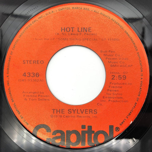 The Sylvers Hot Line / That's What Love is Made Of Record 45 Single 4336 Capitol 1