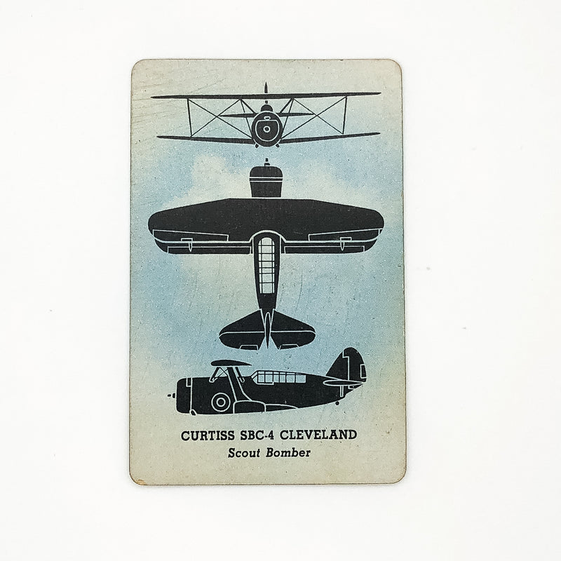WW2 Airplane Identification Flash Card Curtiss SBC-4 Cleveland Scout Bomber 3