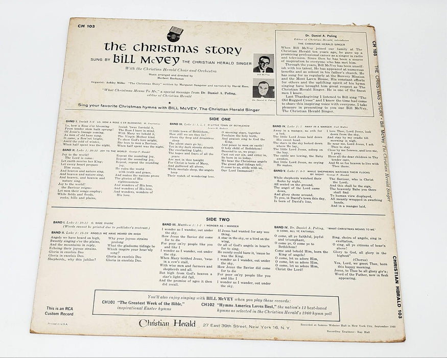 Bill McVey The Christmas Story LP Record Christian Herald CH 103 2