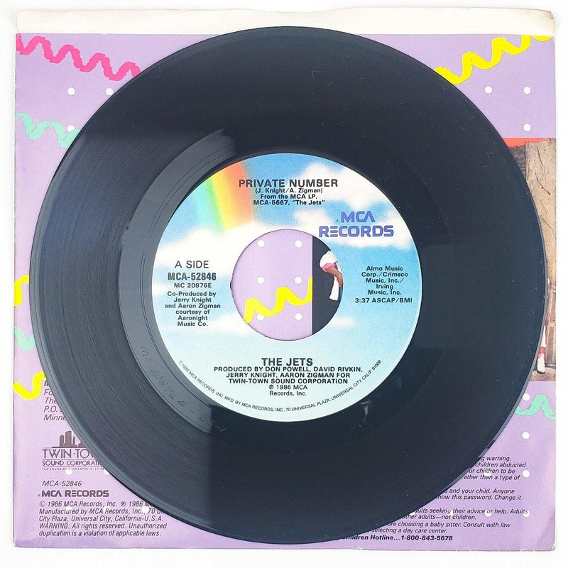 The Jets Private Number Record 45 RPM Single MCA-52846 MCA Records 1986 3