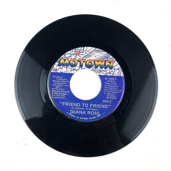 45 RPM Record Friend to Friend / Upside Down Diana Ross Motown 1980 3