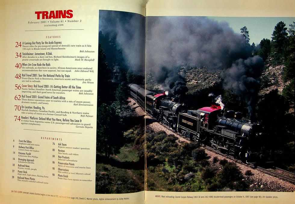 Trains Magazine February 2001 Vol 61 No 2 2001 Rail Travel In Endlier