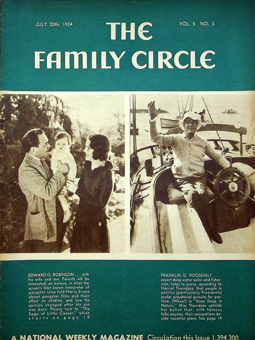 The Family Circle Magazine July 20 1934 Vol 5 No 3 Franklin D Roosevelt 1