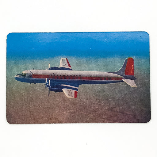 1950s 3 Minute Oats Airplane Douglas DC-6A Liftmaster Aviation Color Photo Card 1