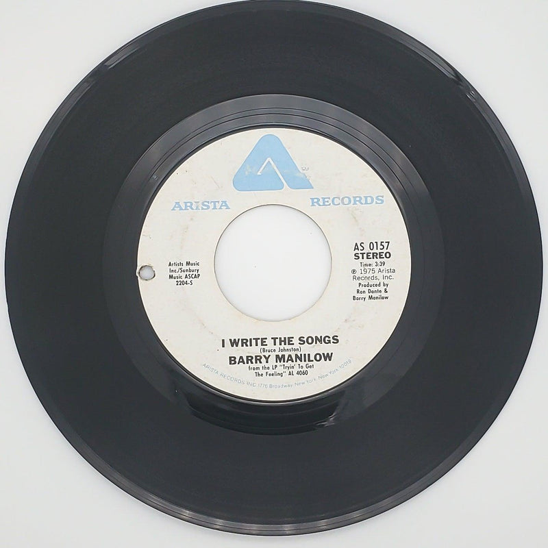 Barry Manilow I Write The Songs Record 45 RPM Single AS 0157 Arista 1975 1