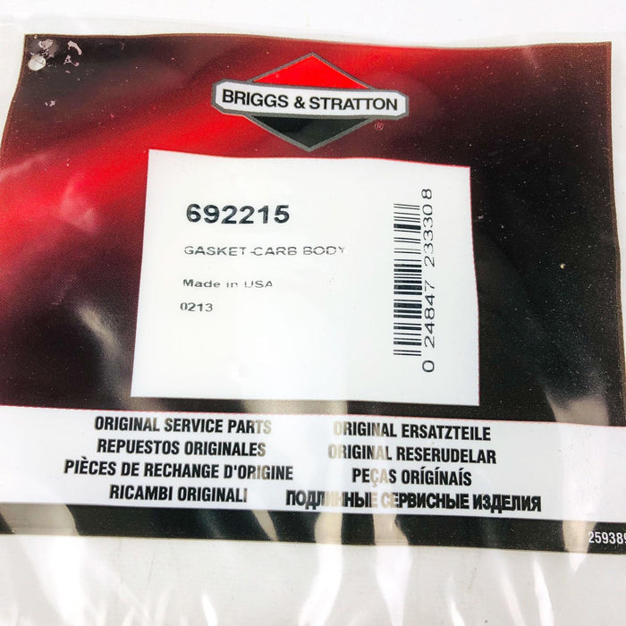 Briggs and Stratton 692215 Carburetor Body Gasket OEM New NOS Replaces 270268