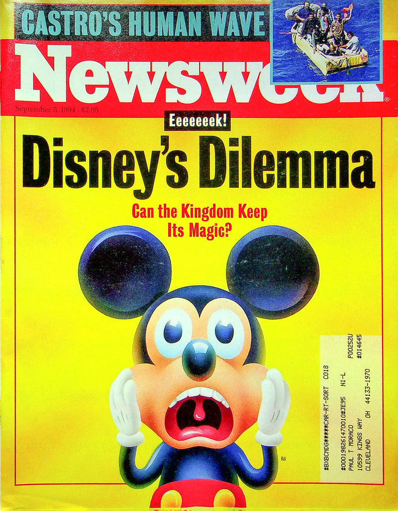 Newsweek Magazine September 5 1994 Walt Disney Magic Kingdom Cubans Castro