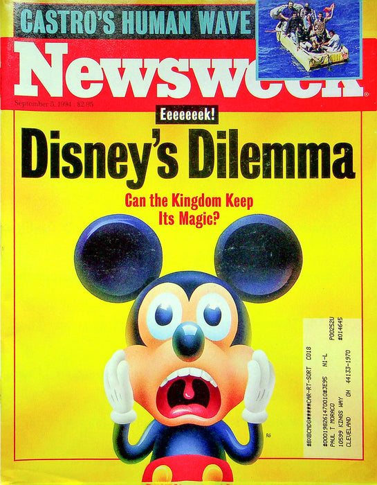 Newsweek Magazine September 5 1994 Walt Disney Magic Kingdom Cubans Castro