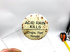 Acid Rain Button Pinback Kills Crops Fish & People Environmental Propoganda 3