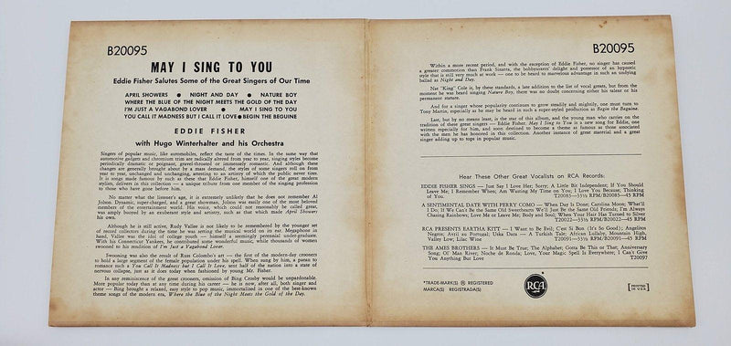 Eddie Fisher May I Sing To You 45 RPM Double EP Record RCA 1953 EPB 3185 Copy 1 3