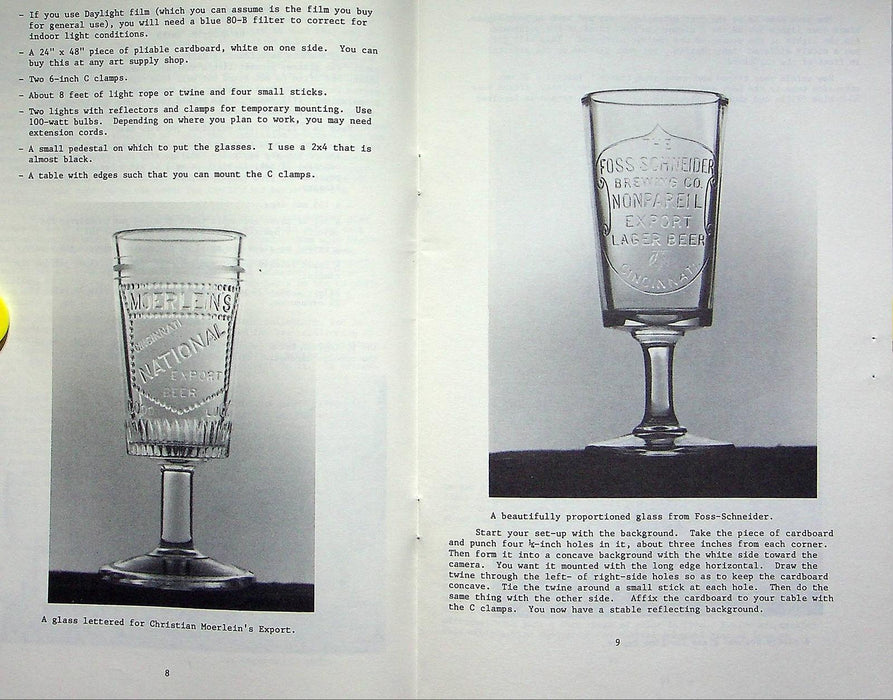 Breweriana Collector Magazine Winter 1984 Photography of Embossed Glassware