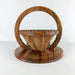 Vintage Carved Wood Collapsible Basket Trivet Saudia Arabia 4