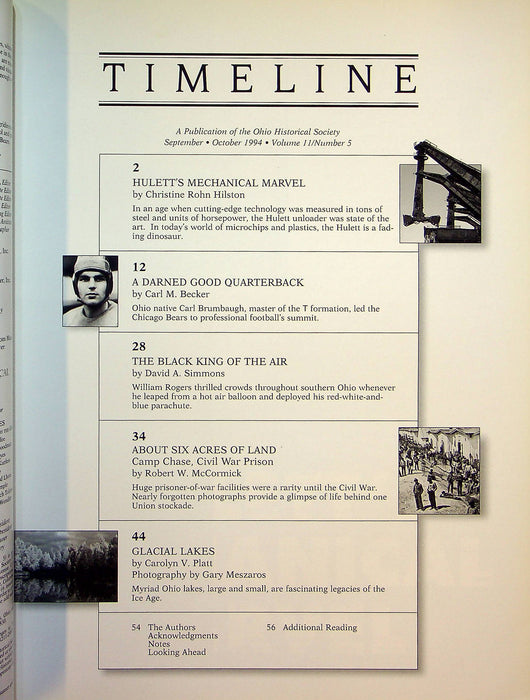 Timeline Ohio Historical Magazine Sept/Oct 1994 Vol 11 No 5 Carl Burmbaugh 2