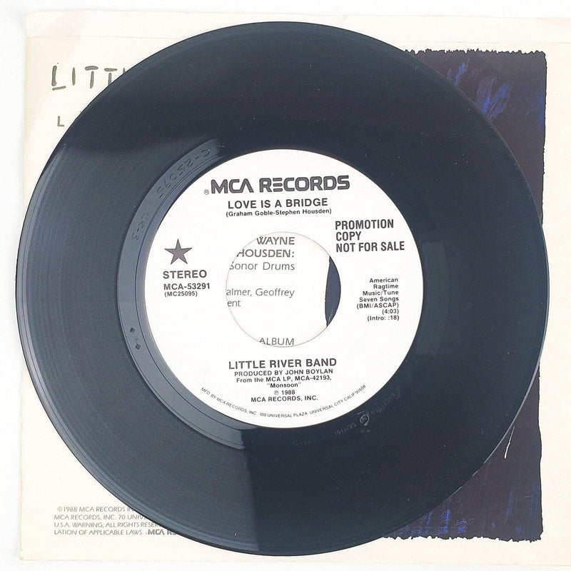 Little River Band Love Is A Bridge Record 45 RPM Single MCA Records 1988 Promo 3