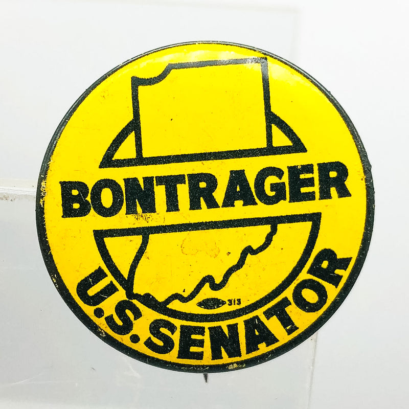Vintage Bontrager for US Senator Button Pinback 1" Illinois Political Campaign 1
