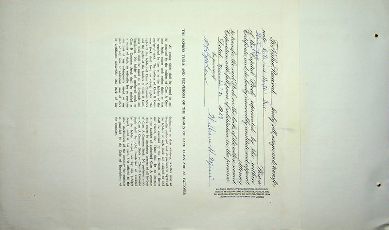 Reiter Dairy Company Stock Certificate Bond Scripophilly Akron Ohio 1969 No 360