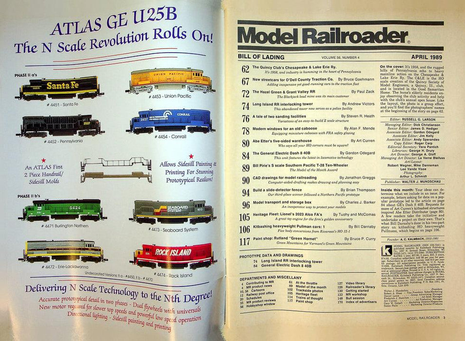 Model Railroader Magazine April 1989 Vol 56 No 4 Chesapeake & Lake Erie Ry