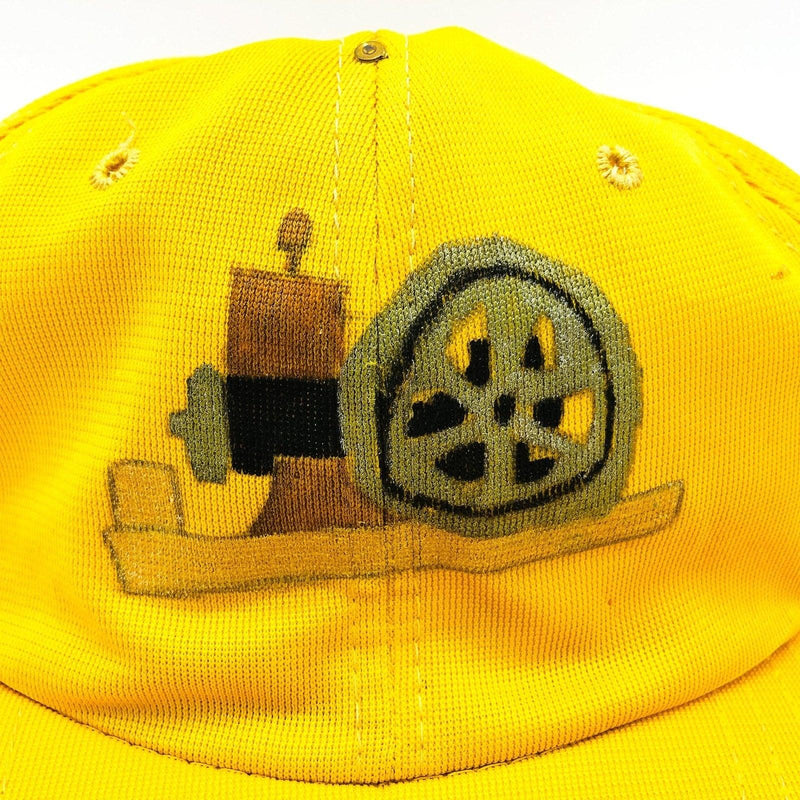 Vintage Baseball Hat Trucker Mesh Snapback Old Machinery Farmer Carpenter Yellow 2