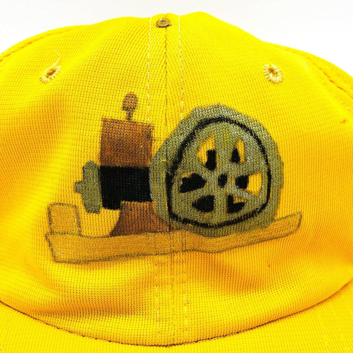 Vintage Baseball Hat Trucker Mesh Snapback Old Machinery Farmer Carpenter Yellow 2