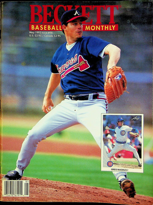 Beckett Baseball Magazine May 1993 # 98 Greg Maddux Braves George Brett Royals 1