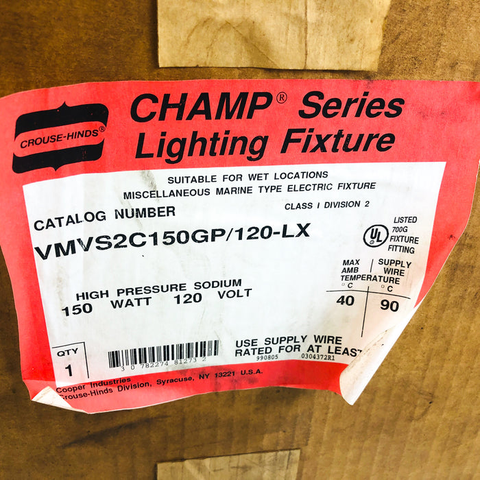 Crouse Hinds Light Fixture LED VMV Series VMVS2C150GP/120-LX HP Sodium 150 W