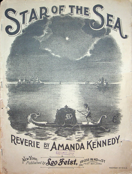 Star Of the Sea Sheet Music Reverie Amanda Kennedy Piano 1910 Leo Feist 1