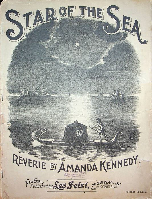 Star Of the Sea Sheet Music Reverie Amanda Kennedy Piano 1910 Leo Feist 1