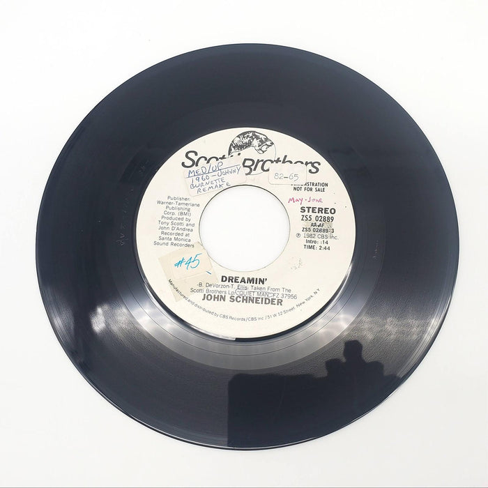 John Schneider Dreamin' Single Record Scotti Bros. Records 1982 ZS5 02889 PROMO 2