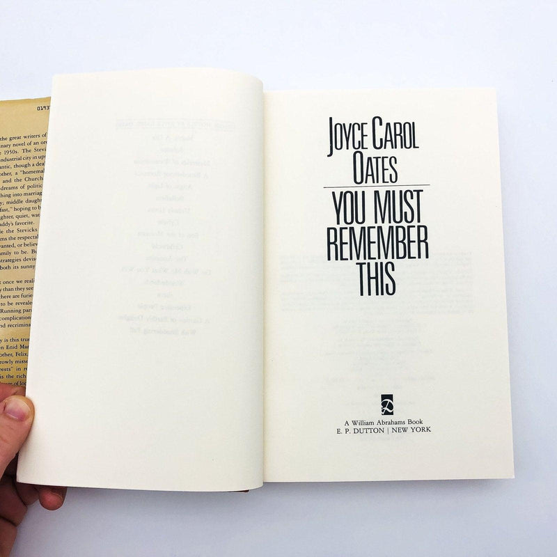 You Must Remember This Hardcover Joyce Carol Oates 1987 Family 1950s Korean Vet 7