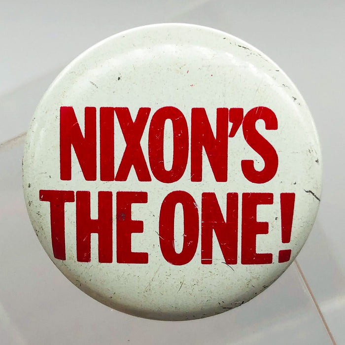 Nixon's The One Button 1" Pinback Presidential Political Campaign Red White 6