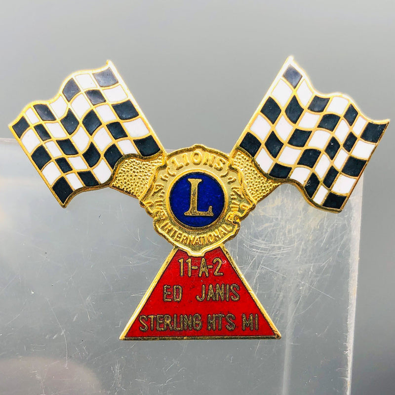 Vintage Lions Club Lapel Pin Pinback Sterling Heights Michigan 11-A-2 Ed Janis