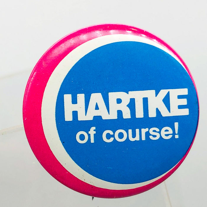 Hartke Of Course Button Pin 1.25" Indiana Senator Presidential Campaign Pink 8