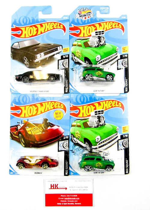 Hot Wheels Rod Squad 69 Charger 80 Surf N Turf 79 Deora 175 Qty 4 NEW Diecast 1