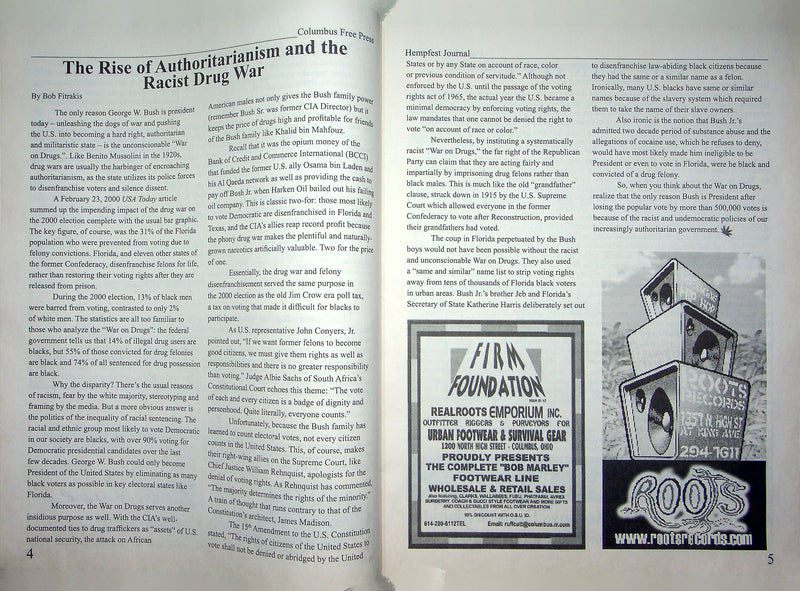 Hempfest Journal Magazine 2003 Racism Drug War Subjugation Taxes Medical Uses