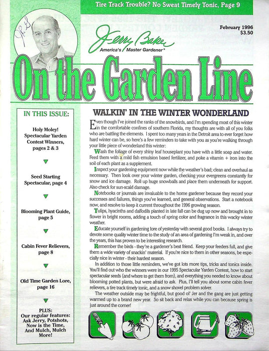 On The Garden Line Magazine February 1996 Seed Starting, Blooming Plants