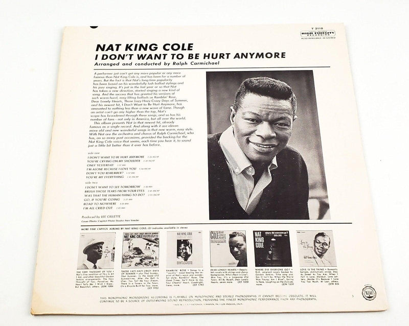 Nat King Cole I Don't Want To Be Hurt Anymore 33 LP Record Capitol Records 1964 2
