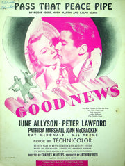 Vintage Sheet Music Pass That Peace Pipe 1947 Good News June Allyson P Lawford 1
