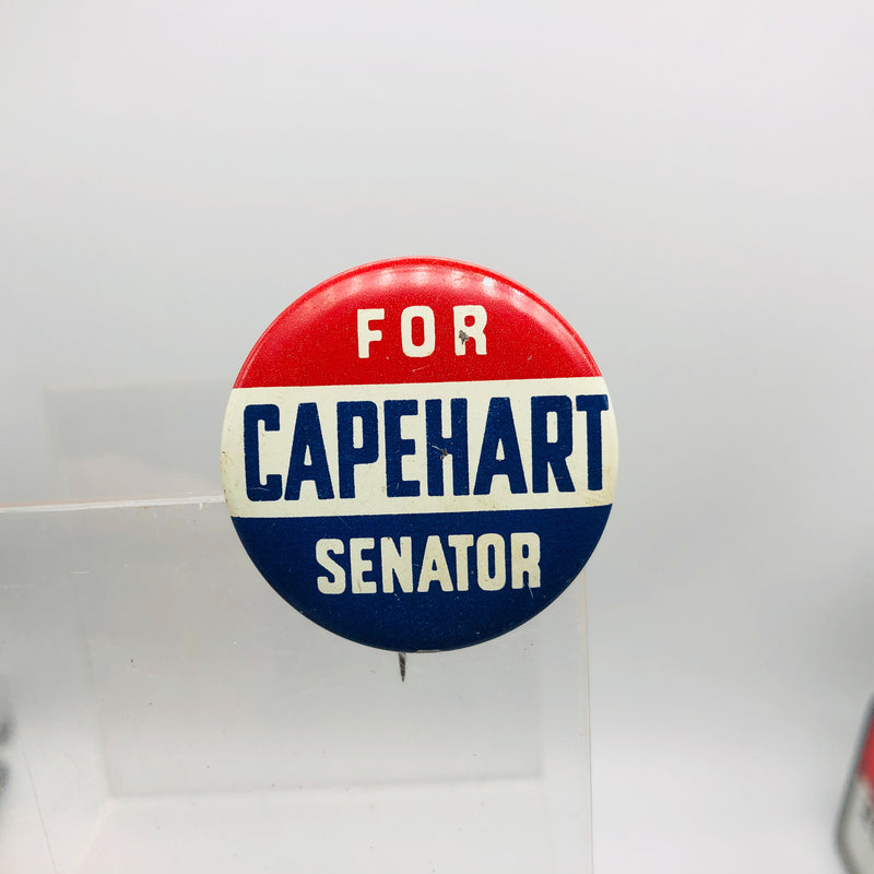 Vintage Homer Capehart For Senator Button 1.25" Indiana Politician Campaign Pin