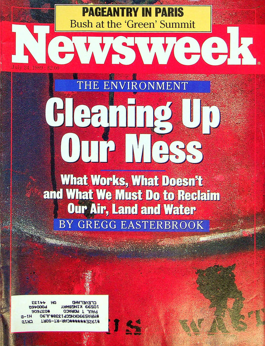 Newsweek Magazine July 24 1989 Environmental Clean Up Strategy Bush Paris Visit