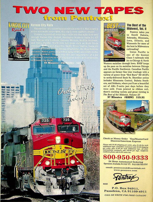 Trains Magazine August 1999 Vol 59 No 8 BNSF's Ozark Track Blitz