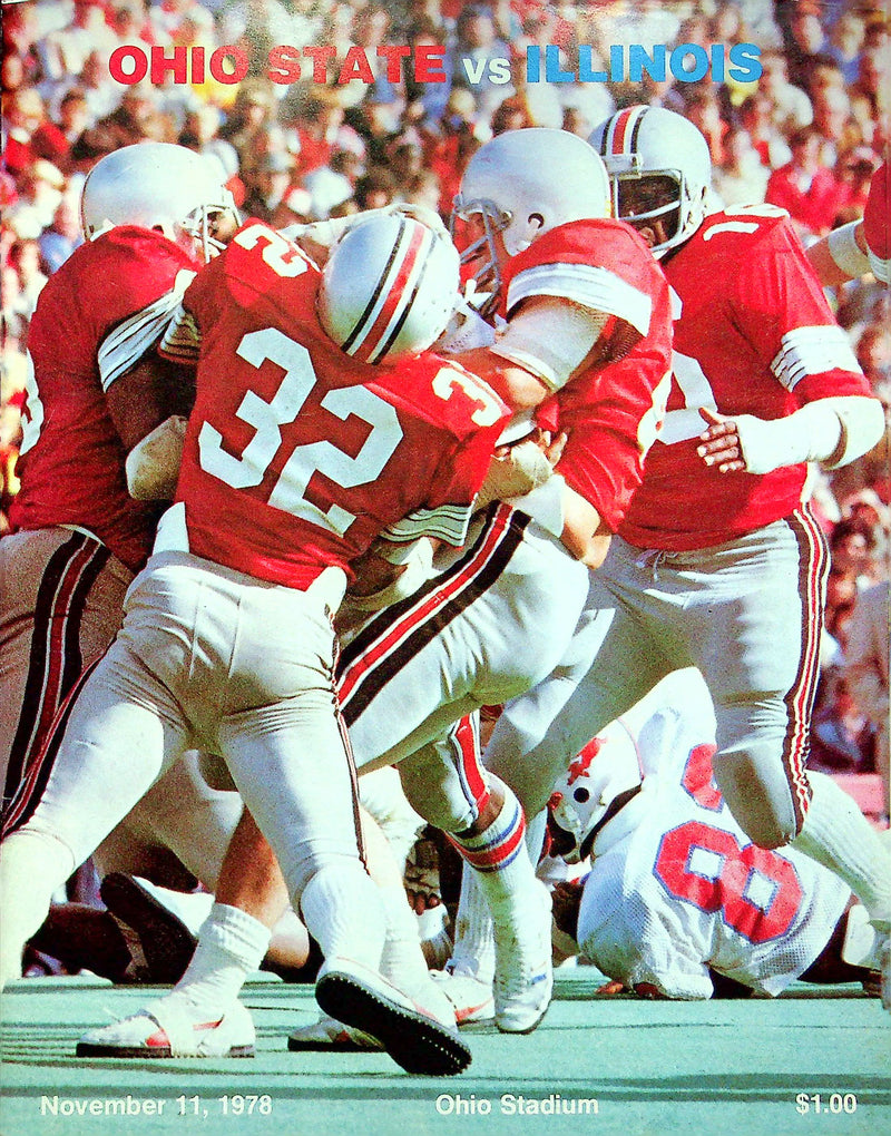 Ohio State Buckeye Football Program Nov 11 1978 Vs. Illinois Fighting Illini