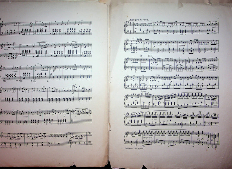 Guillaume Tell de Rossini Sheet Music Piano Song 1902 D Krug Op 170 No 34 3