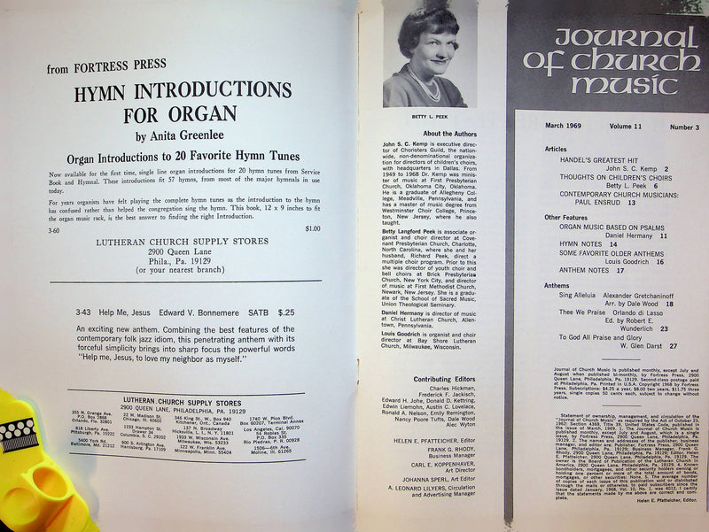 Journal of Church Music Magazine Mar 1969 Handel's Greatest Hits John S. C. Kemp 4