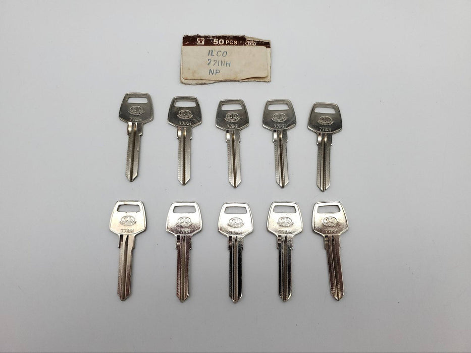 10x Ilco 77INH Key Blanks For Chrysler Vehicles Nickel Plated NOS